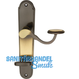 MARCHESI FH Dr�ckergarnitur POSTHORN - auf Schild WC 90, Messing patiniert