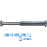 H�lsenschraube f. Bohrung � 5 mm, TS - 45 mm, M 4 x 25, Stahl vernickelt