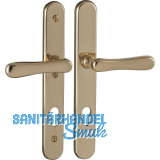 Sicherheits-Dr�ckergarnitur ELEGANT/22 auf Schild PZ88, Messing poliert