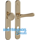 Sicherheits-Wechselgarnitur ELEGANT/22 auf Schild PZ88, Messing poliert