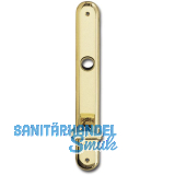 Langschild ELEGANT, WC 90, m. Drehknopf, Messing poliert