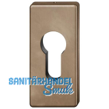 FSB Zylinderrosette 17 1778 eckig, Bronze dunkel patiniert gewachst