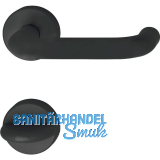 HEWI Dr�ckergarnitur 111 - auf Rosette WC, 38 - 48, schwarz matt