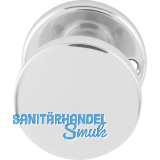 T�rknopf Flachform - auf Rosette m. Schraubl�chern, � 45 fest Alu poliert