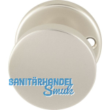 T�rknopf Flachform - auf Rosette m. Schraubl�chern, � 45 fest Alu neusilber