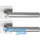 SOLIDO Solo Dr�ckergarnitur NORWEGEN - Flachrosette eckig,WC,Not�ffner,Edelstahl