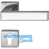 MARCHESI Dr�ckergarnitur Inlay PZ, Edelstahl matt/Inlay wei�