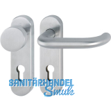 Objekt Wechselgarnitur PARIS mit Kurzschild PZ, Edelstahl matt