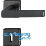 HOPPE Dr�ckergarnitur DALLAS auf Rosetten eckig BB, Messing schwarz