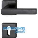 Feuerschutz Dr�ckergarnitur DALLAS auf Rosette PZ, Messing schwarz