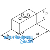 SOLIDO 100 Lagerbock unten f�r Faltt�rbeschlag Aluminium