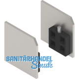 SOLIDO 100 Abdeckkappen-Set zu Wand-Montageprofil Edelstahl-Effekt