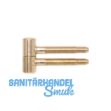 SOLIDO Einbohrband 2-tlg. mit Zylinderkopf, Holz, 16 mm,Stahl glanzvermessingt