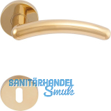 SOLIDO Dr�ckergarnitur GENF - auf Rosette BB, messingf�rbig PVD