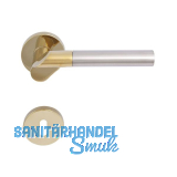 SOLIDO Dr�ckergarnitur SEVILLA - auf Rosette BB, messingf�rbig PVD/nickel matt