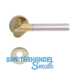 SOLIDO Dr�ckergarnitur SEVILLA - auf Rosette PZ, messingf�rbig PVD/nickel matt