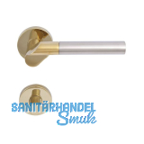 SOLIDO Dr�ckergarnitur SEVILLA - auf Rosette WC, messingf�rbig PVD/nickel matt