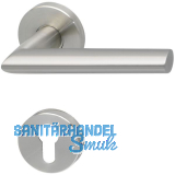 SOLIDO Dr�ckergarnitur GLASGOW - auf Rosette PZ, 38 - 45, Edelstahl matt FH