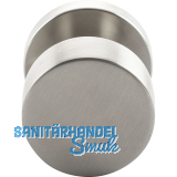 MARCHESI T�rknopf Flachform au�en auf Rosette, Gewindeans�tze M5, Edelstahl matt