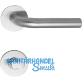 SOLIDO Dr�ckergarnitur DUBLIN - auf Flachrosette, rund WC, Edelstahl matt