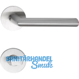 SOLIDO Dr�ckergarnitur GLASGOW - auf Flachrosette, rund WC, Edelstahl matt