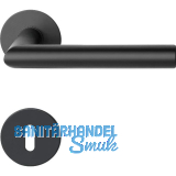 SOLIDO Dr�ckergarnitur NORWEGEN - auf Flachrosette BB, rund, Edelstahl schwarz