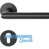 SOLIDO Dr�ckergarnitur NORWEGEN - auf Flachrosette PZ, rund, Edelstahl schwarz