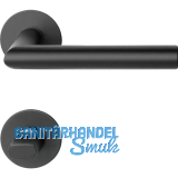 SOLIDO Dr�ckergarnitur NORWEGEN - auf Flachrosette WC, rund, Edelstahl schwarz