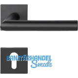 SOLIDO Dr�ckergarnitur NORWEGEN - auf Flachrosette PZ, eckig, Edelstahl schwarz