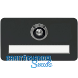 SOLIDO Namensschild m. T�rgucker, Linse 200�, schwarz, brandschutztauglich