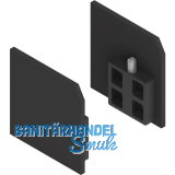 SOLIDO 100 Abdeckkappen-Set zu Wand-Montageprofil schwarz matt