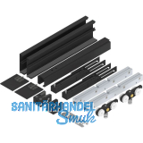 SOLIDO 100 Beschlagset Glas Einzugsd�mpfung Laufschiene Blende L=2500 mm schwarz