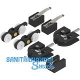 SOLIDO 100 Beschlagset Glas Punktbefestigung 12-12,76 mm F�hrung schwarz matt