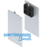 SOLIDO 100/HELM Abdeckkappen-Set Blende H/G einseitig Wandmontage silber