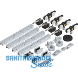 SOLIDO 100 Synchronbeschlagset Glas ESG/VSG 8-10,76 mm Bodenf�hrung silber