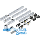 SOLIDO 100 Teleskopbeschlagset Glas 2-flg. ohne Laufschiene F�hrung silber