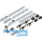 SOLIDO 100 Teleskopbeschlagset Glas 2-flg. ohne Laufschiene F�hrung Edelstahl