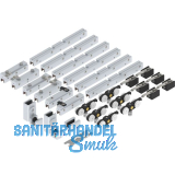 SOLIDO 100 Teleskopbeschlagset Glas 3-flg. ohne Laufschiene F�hrung silber