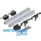 SOLIDO 100 Beschlagset Glas ohne Laufschiene Bodenf�hrung schwarz matt