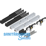 SOLIDO 100 Beschlagset Glas mit Einzugsd�mpfung Bodenf�hrung schwarz matt