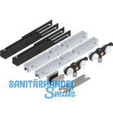 SOLIDO 100 Beschlagset Glas mit Einzugsd�mpfung Bodenf�hrung Edelstahl-Effekt