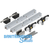 SOLIDO 100 Beschlagset Glas ohne Laufschiene Bodenf�hrung Edelstahl-Effekt