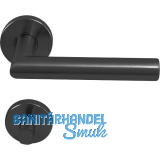 SOLIDO FH-Dr�ckergarnitur NORWEGEN - auf Rosette WC, 38 - 45, Edelstahl schwarz