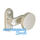 T�rknopf � 50, Flachform gekr, fest vernietet, Alu neusilber elox