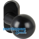 FSB T�rknopf 07 0846 auf Rosette, Gewinde M12, Aluminium tiefschwarz