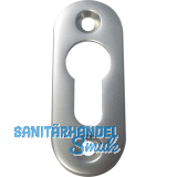 GRUNDMANN Zylinderrosette PZ, WG sichtbar geschraubt, 28 x 68 x 6, Alu poliert