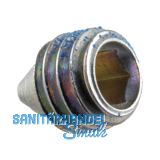 Gewindestift f�r Spaltstift und Keilschlitz, M 6 x 7 mm, Stahl vernickelt