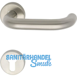 FH-Dr�ckergarnitur 1754/D70M - auf Rosette PZ, VK 9, TS 59-63, Edelstahl