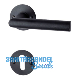 HALC� Dr�ckergarnitur DAVOS - auf runder Rosette PZ, TS-50, Schwarzstahl