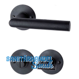 HALC� Dr�ckergarnitur DAVOS - auf runder Rosette WC, TS-50, Schwarzstahl